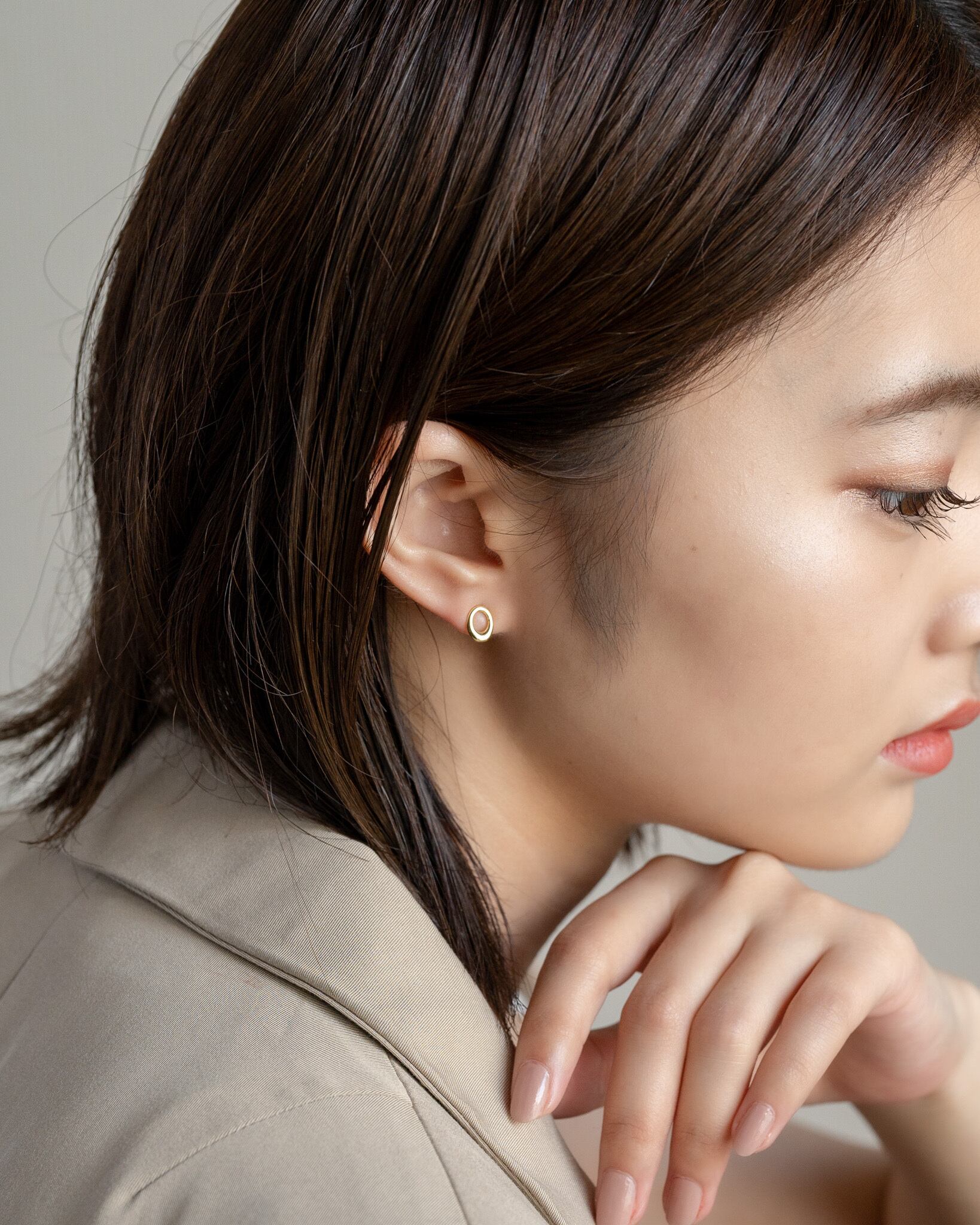 Open circle stud pierce -mini