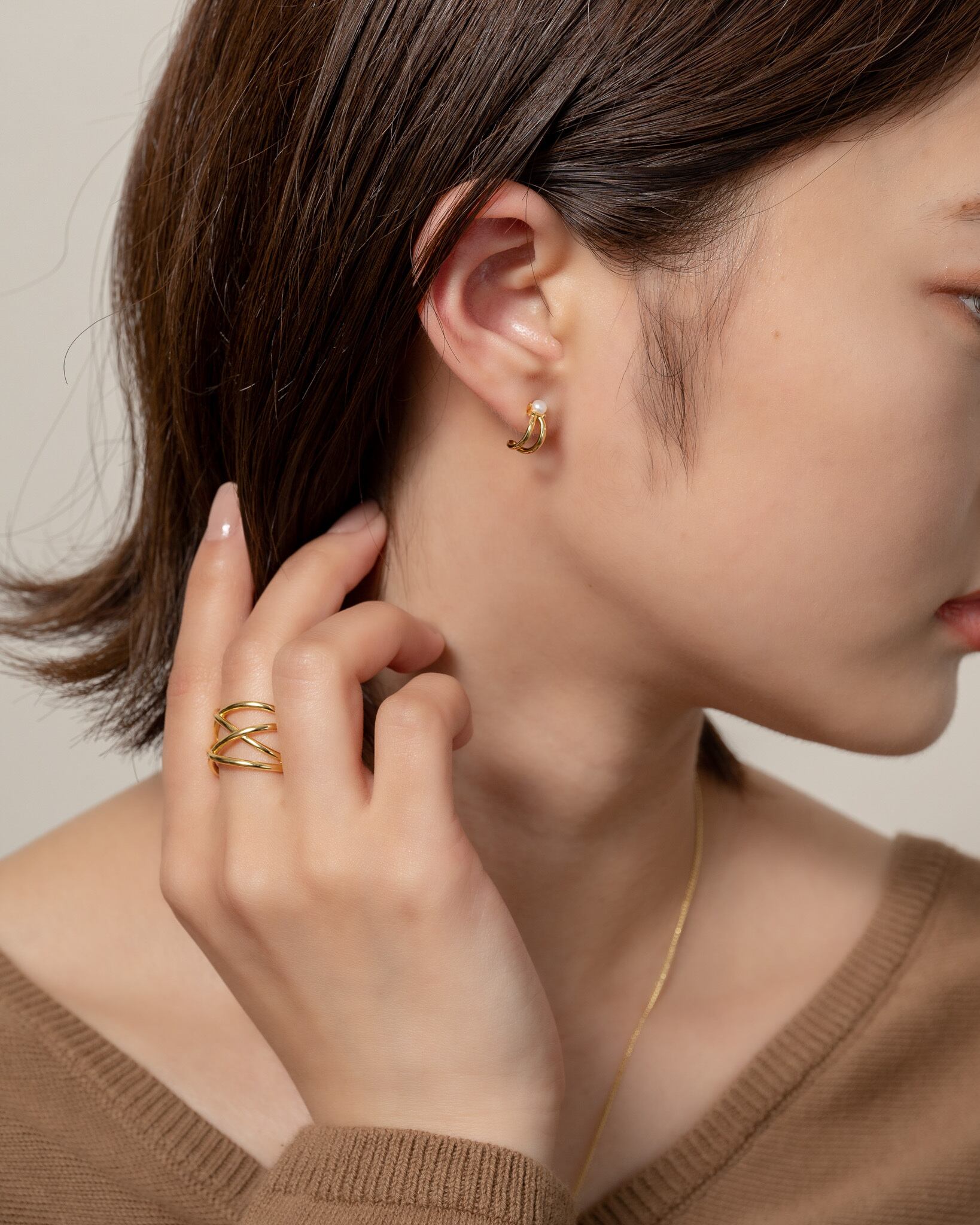 Pearl & loop mini pierce