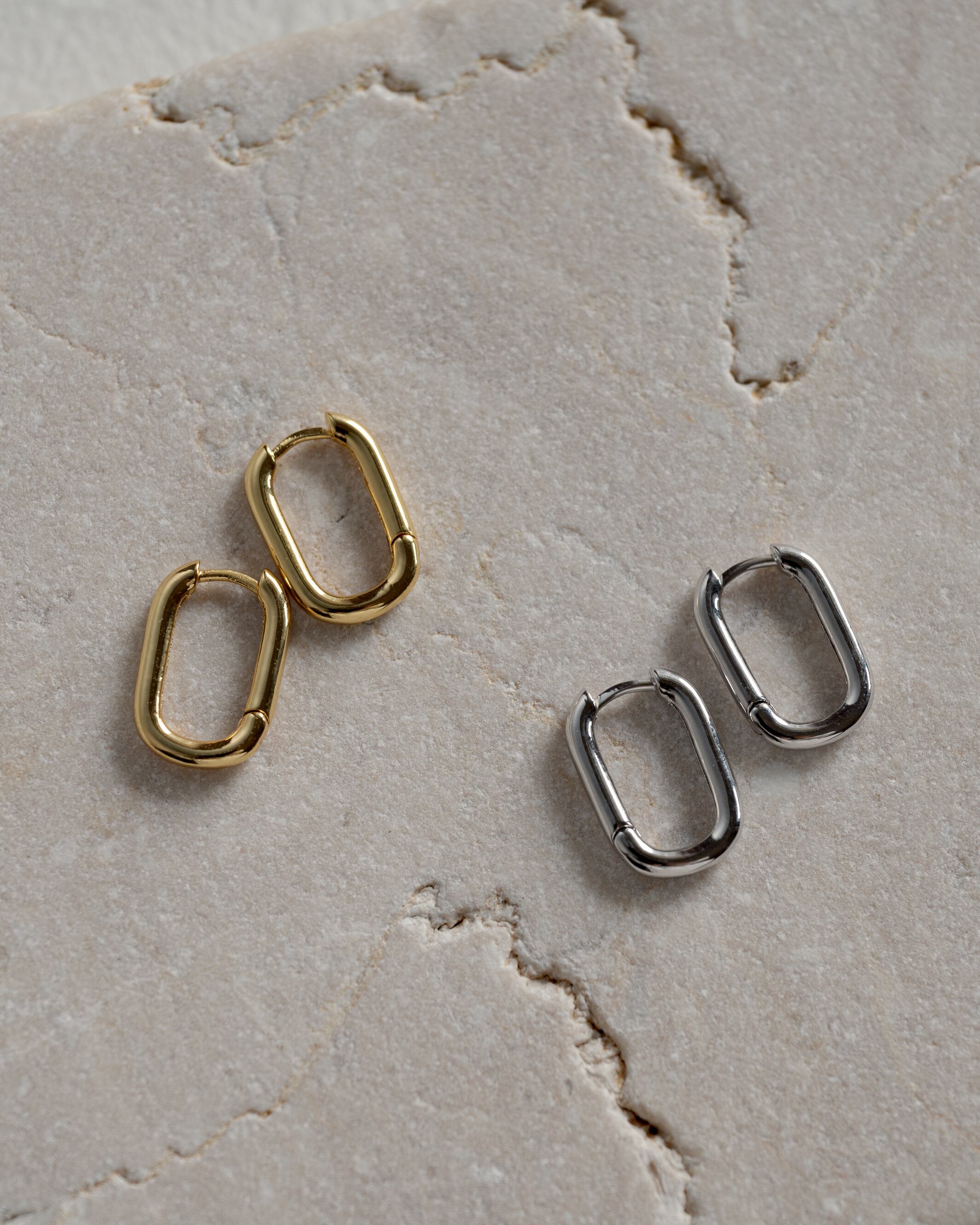 Tiny square hoop pierce