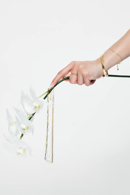 Clip Chain Pearl Necklace