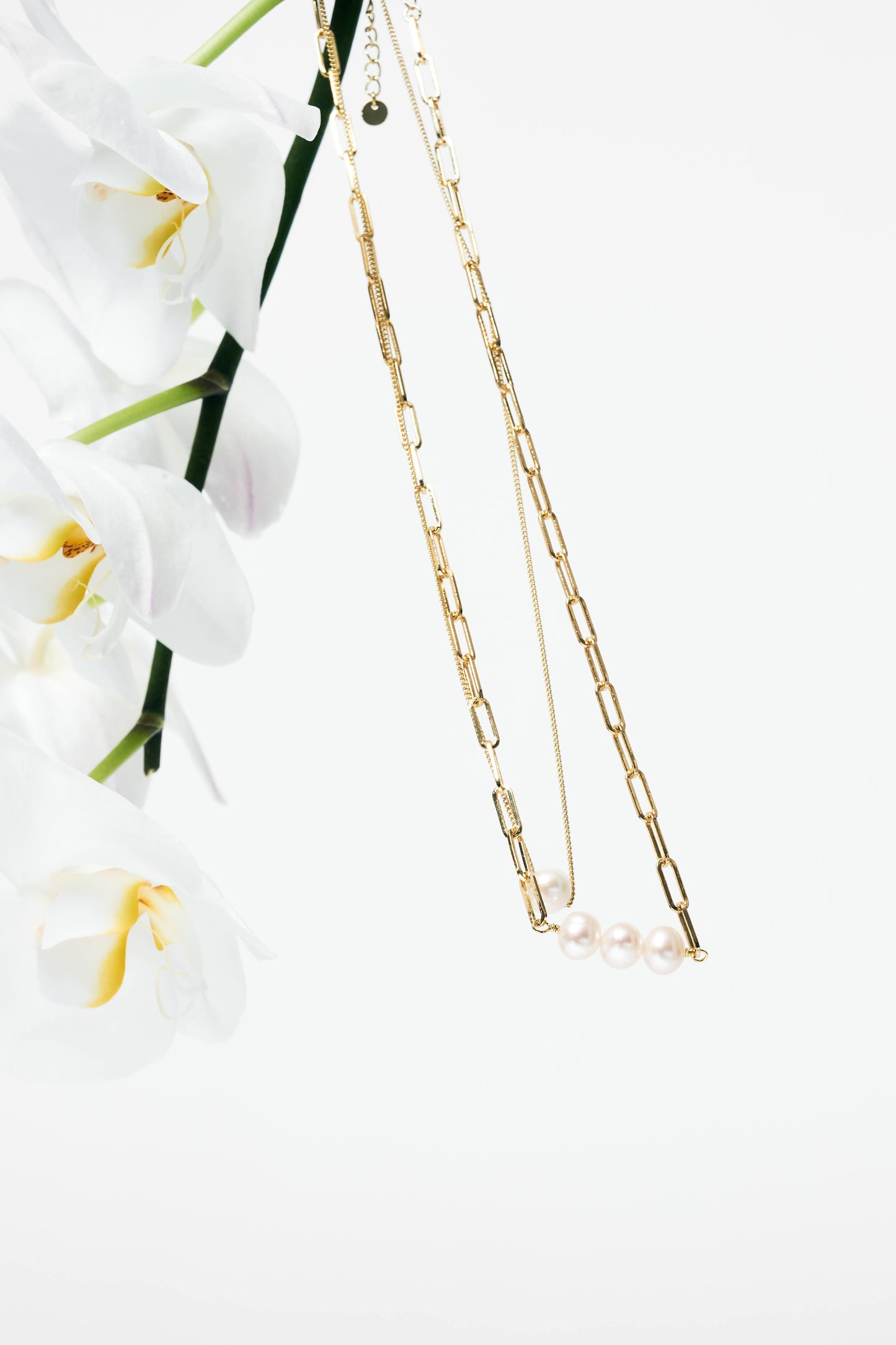 Clip Chain Pearl Necklace