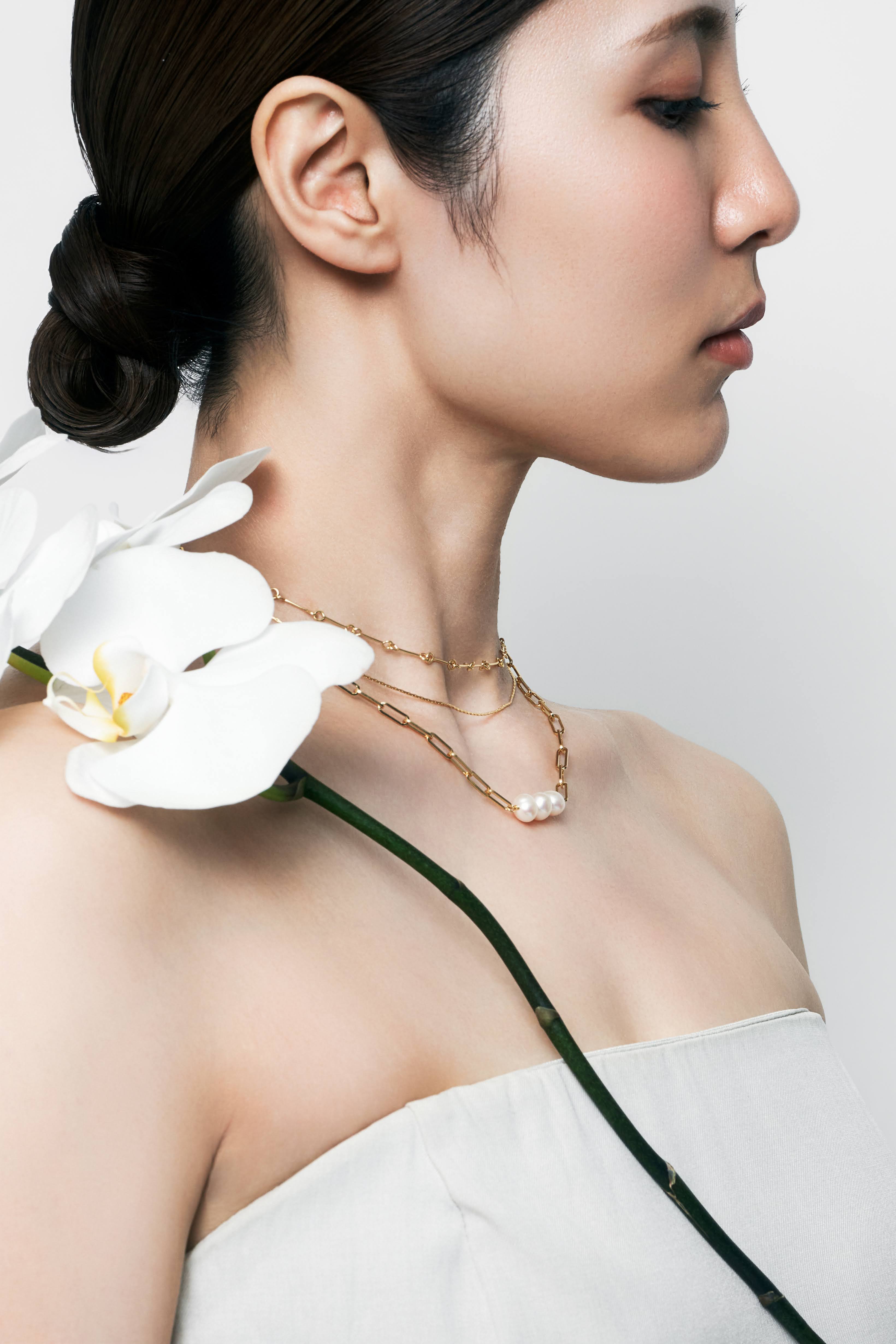 Clip Chain Pearl Necklace