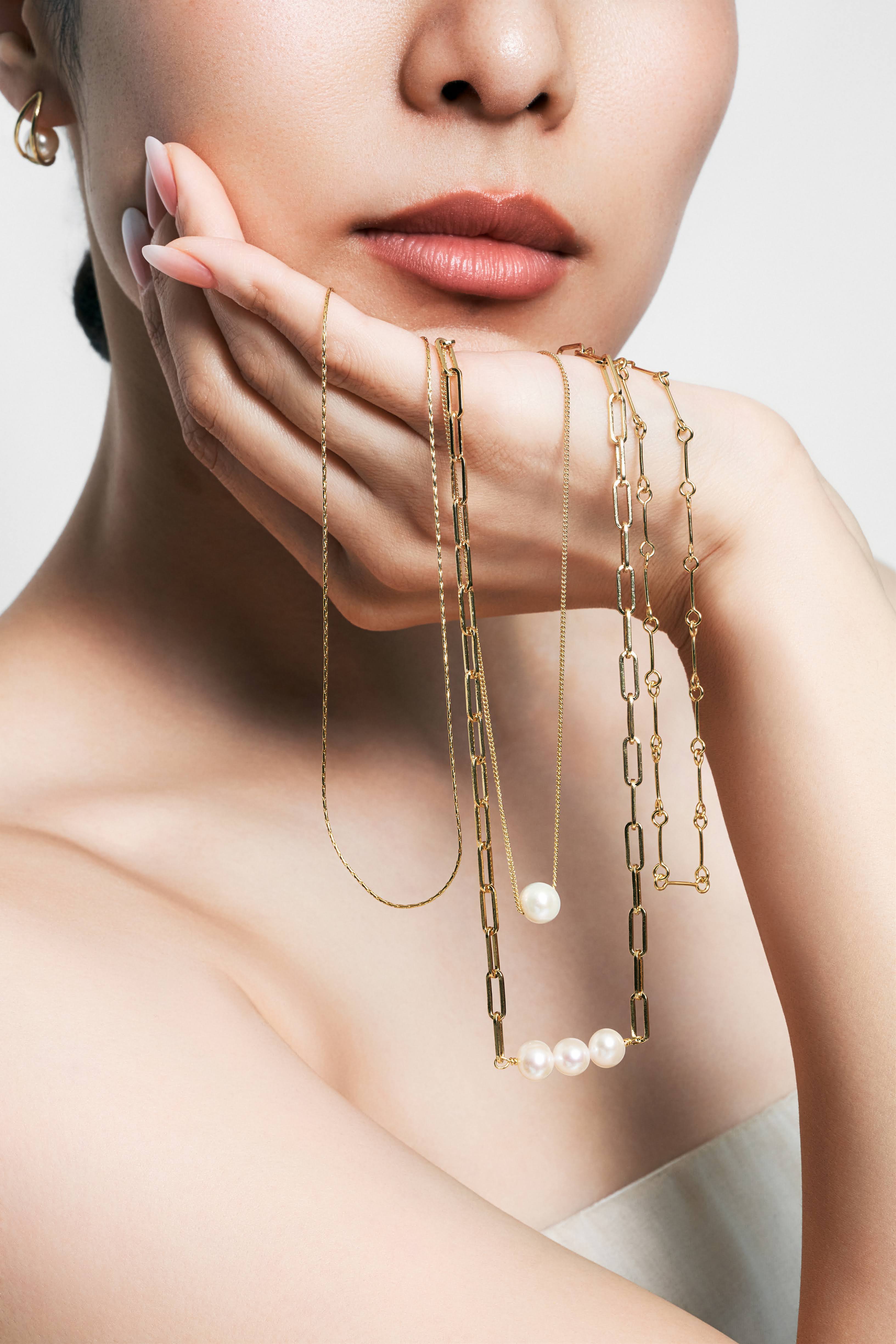 Clip Chain Pearl Necklace