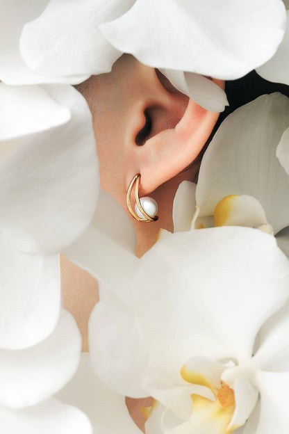 Double Line Pearl Stud Pierce