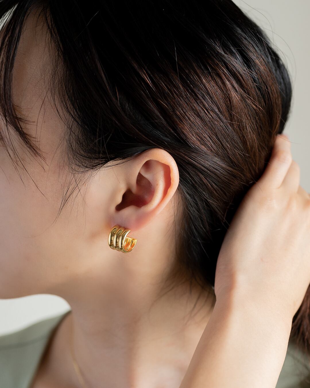 Triple band earrings