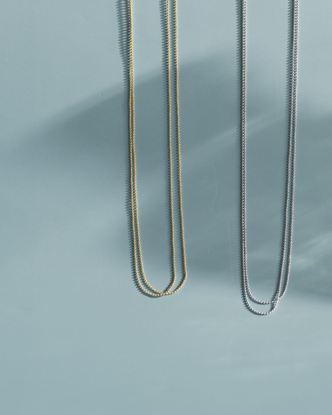 Ball chain long necklace