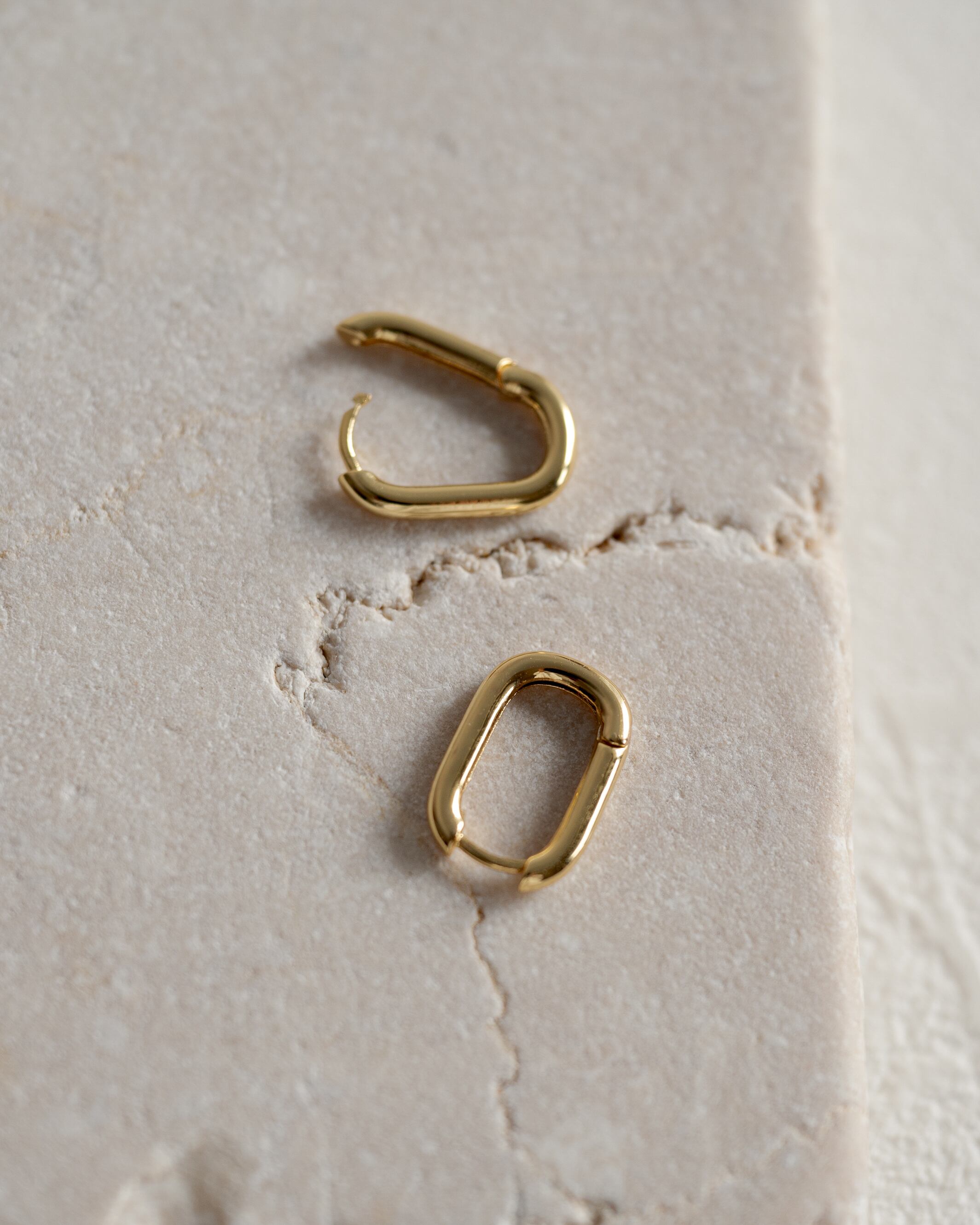 Tiny square hoop pierce