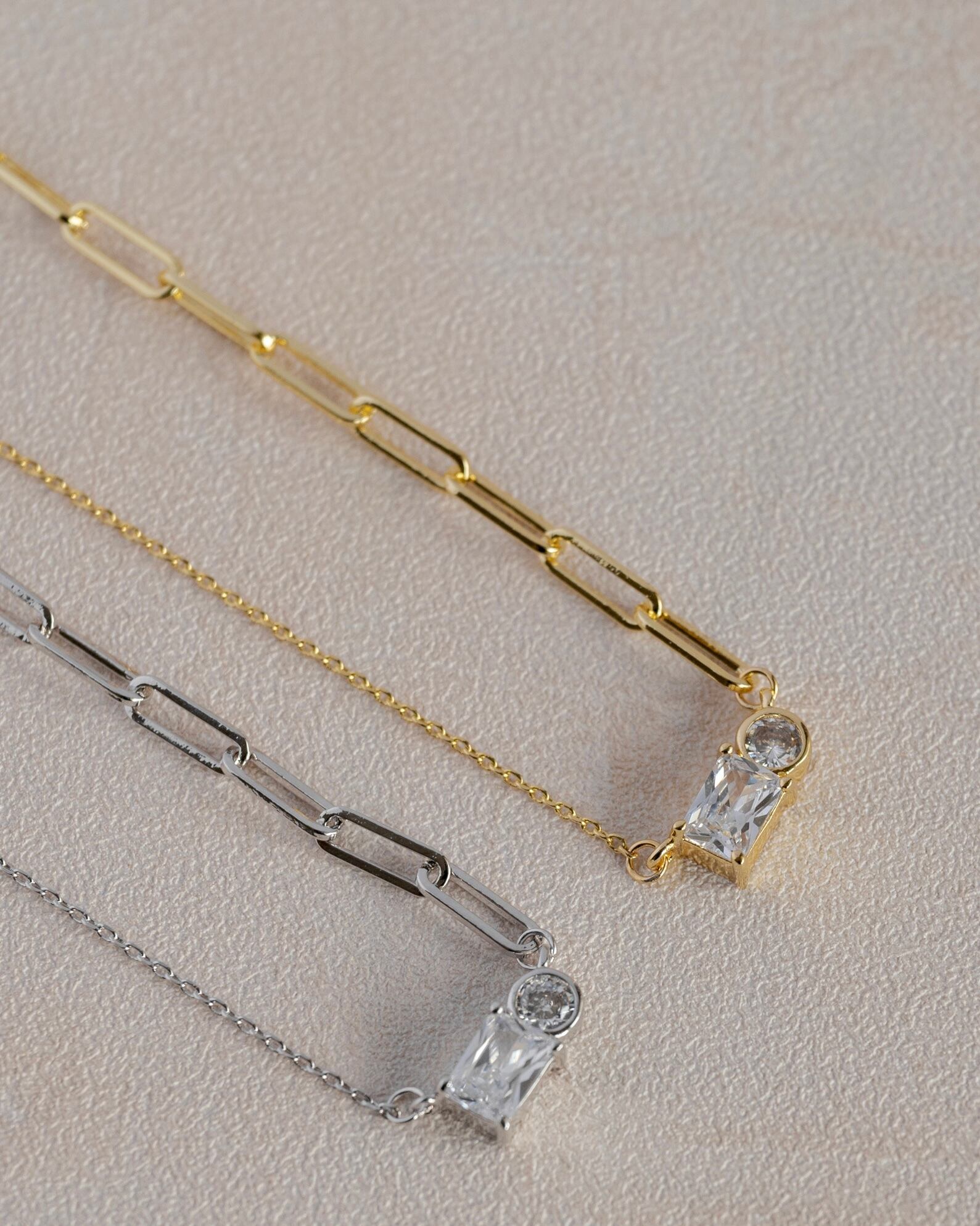 Asymmetry chain+CZ necklace