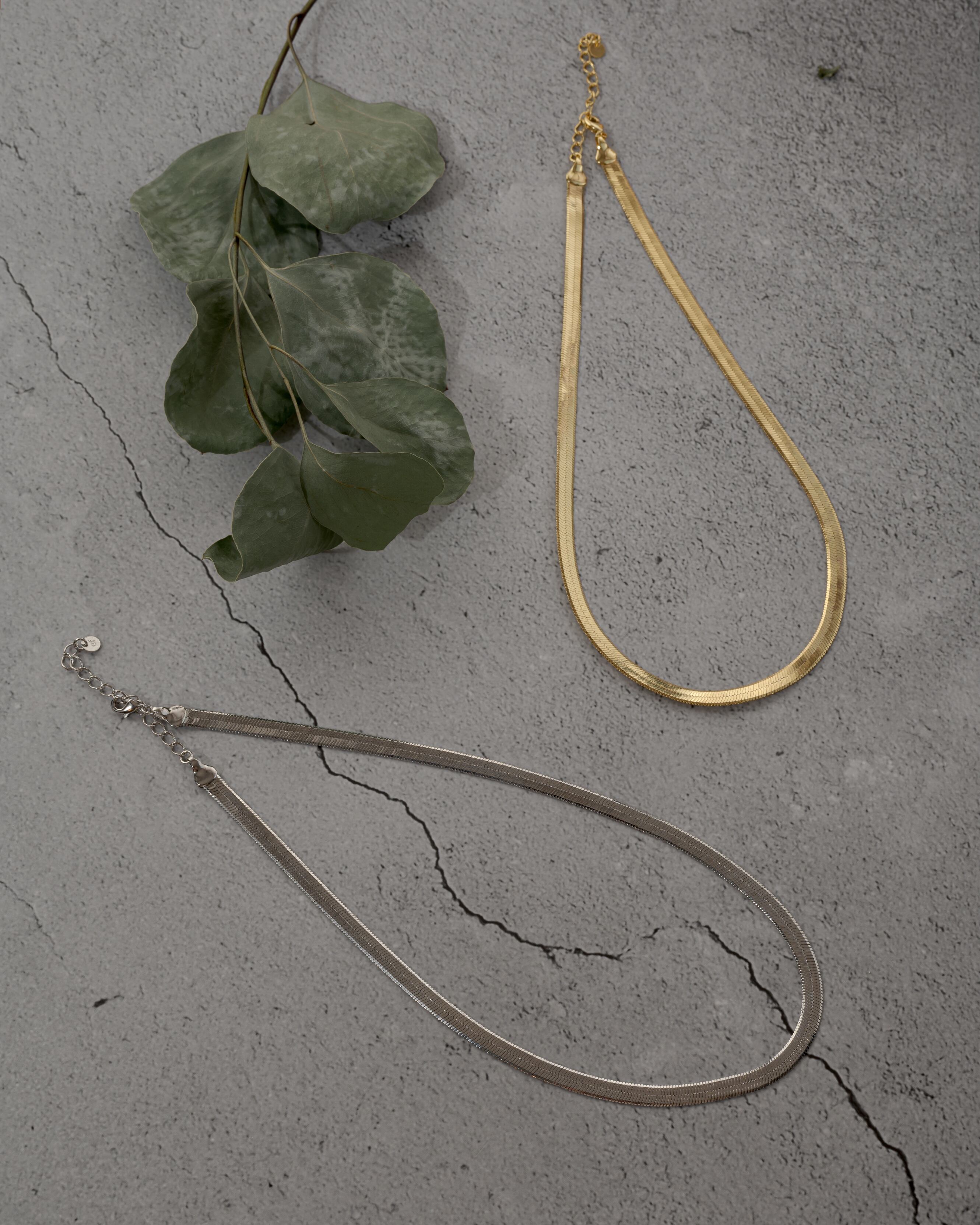 Flat snake chain necklace