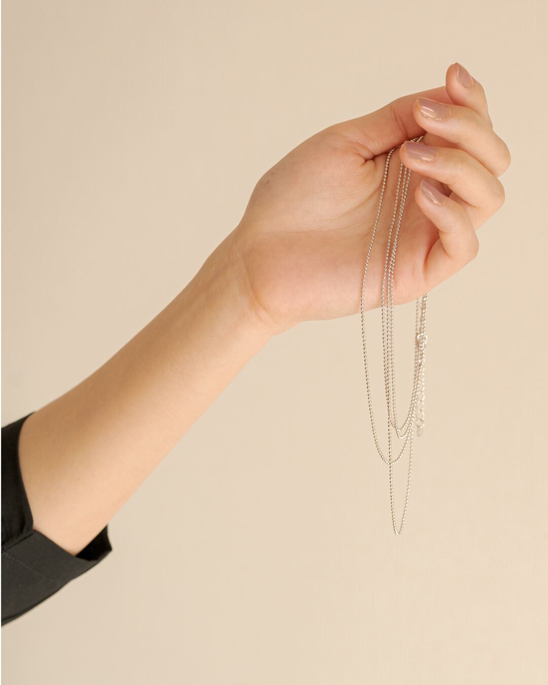 Ball chain long necklace