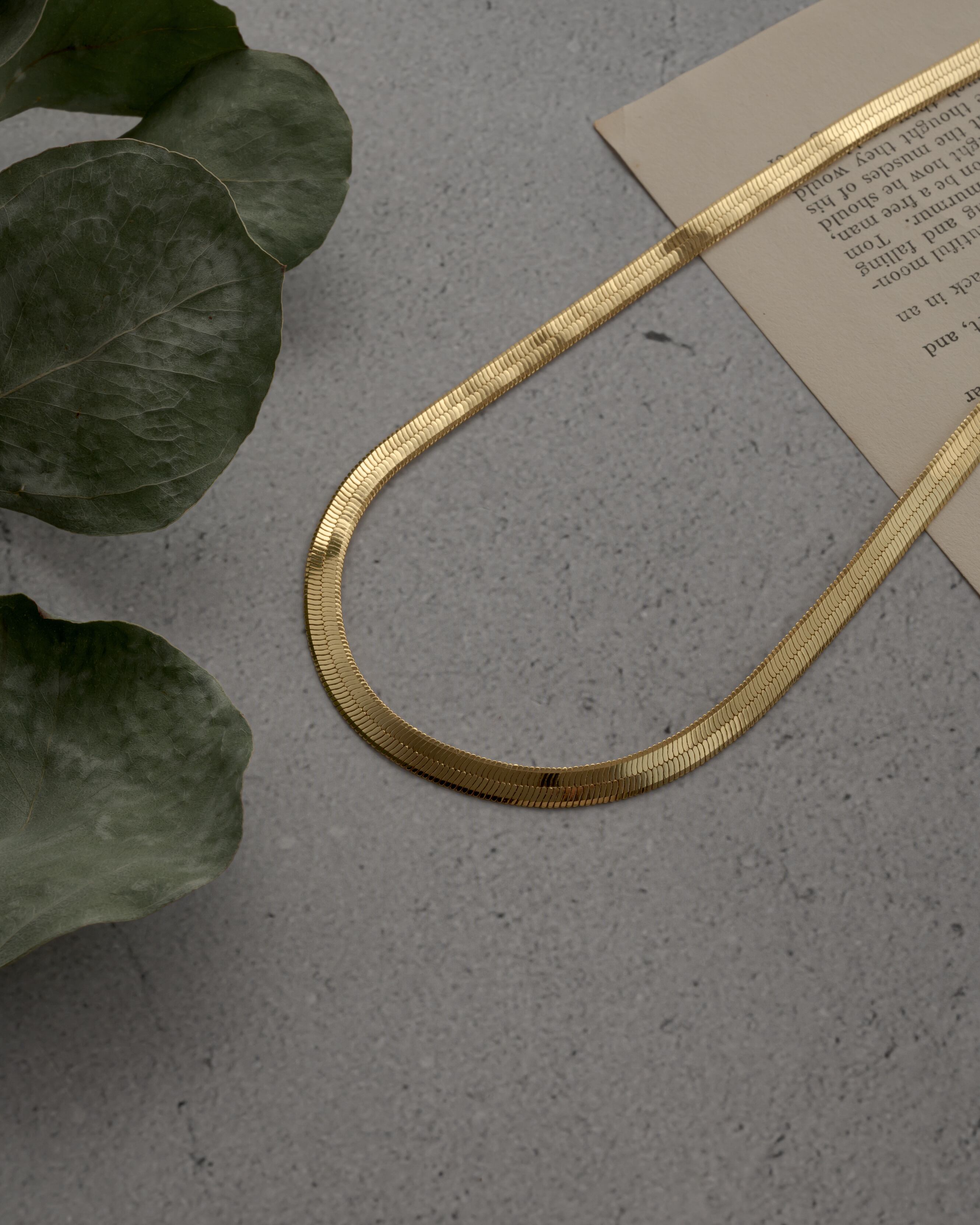 Flat snake chain necklace