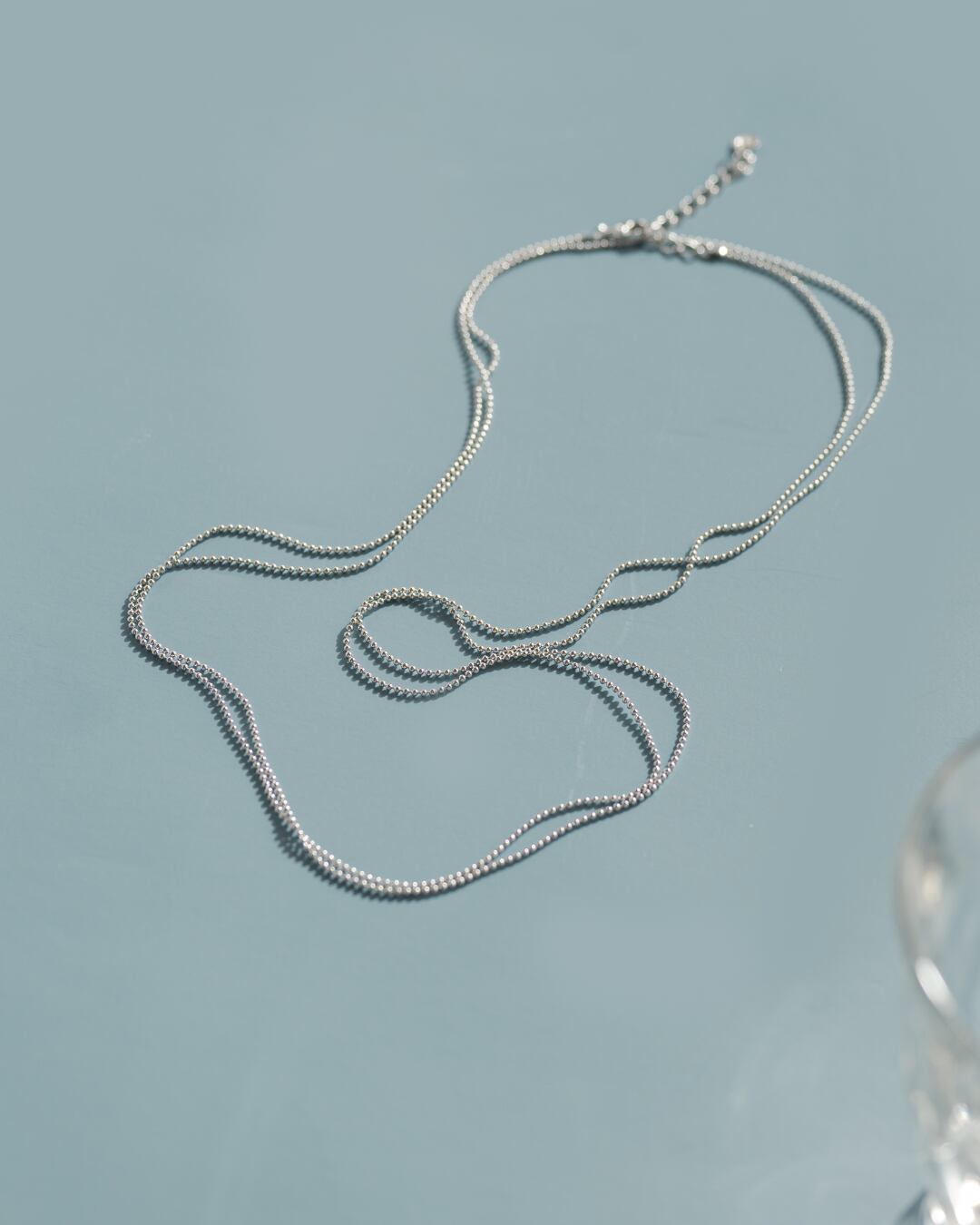 Ball chain long necklace