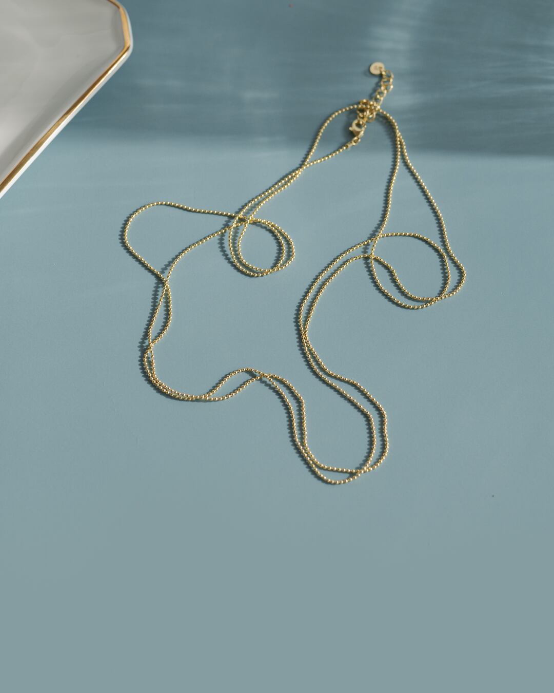 Ball chain long necklace