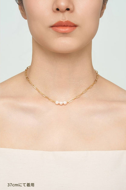 Clip Chain Pearl Necklace