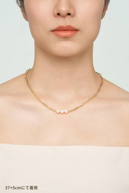 Clip Chain Pearl Necklace