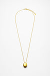 OVAL METAL PENDANT NECKLACE