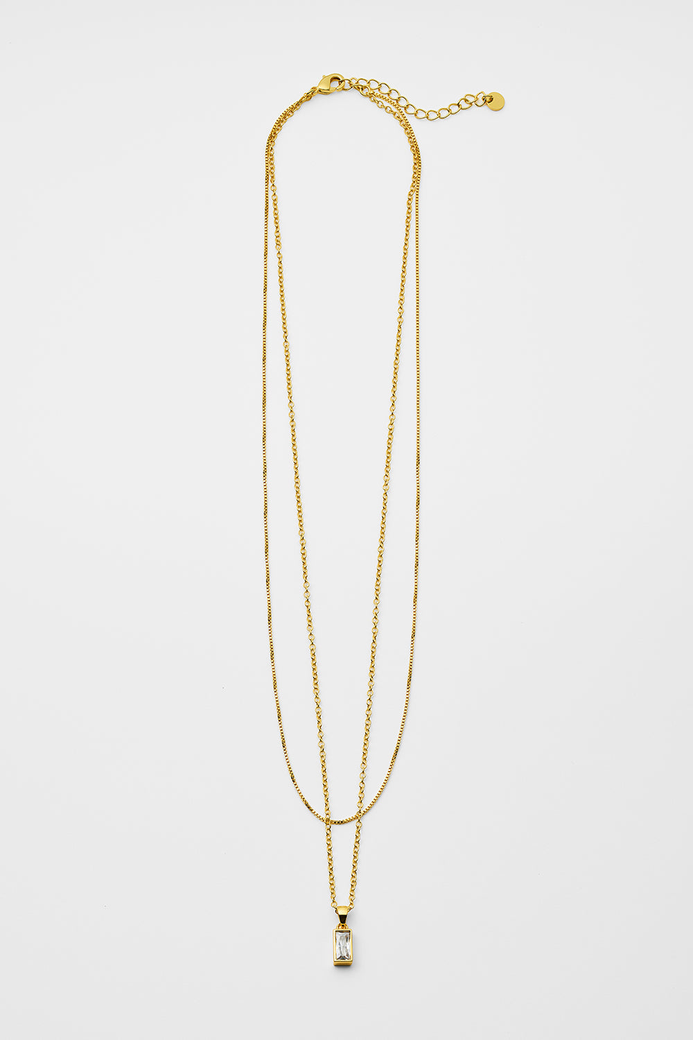Layered chain CZ necklace