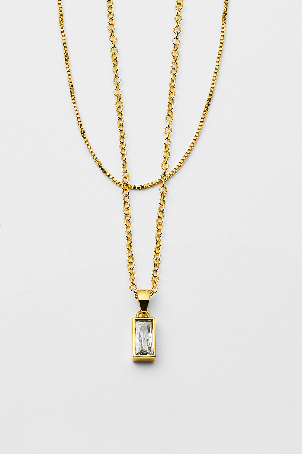 Layered chain CZ necklace