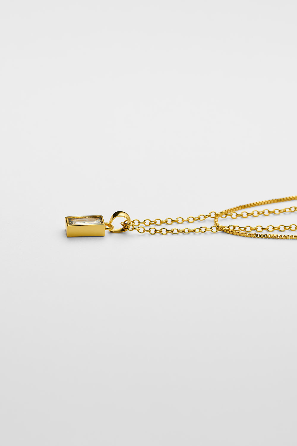 Layered chain CZ necklace