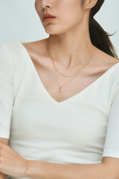 Layered chain CZ necklace