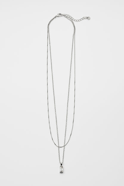 Layered chain CZ necklace