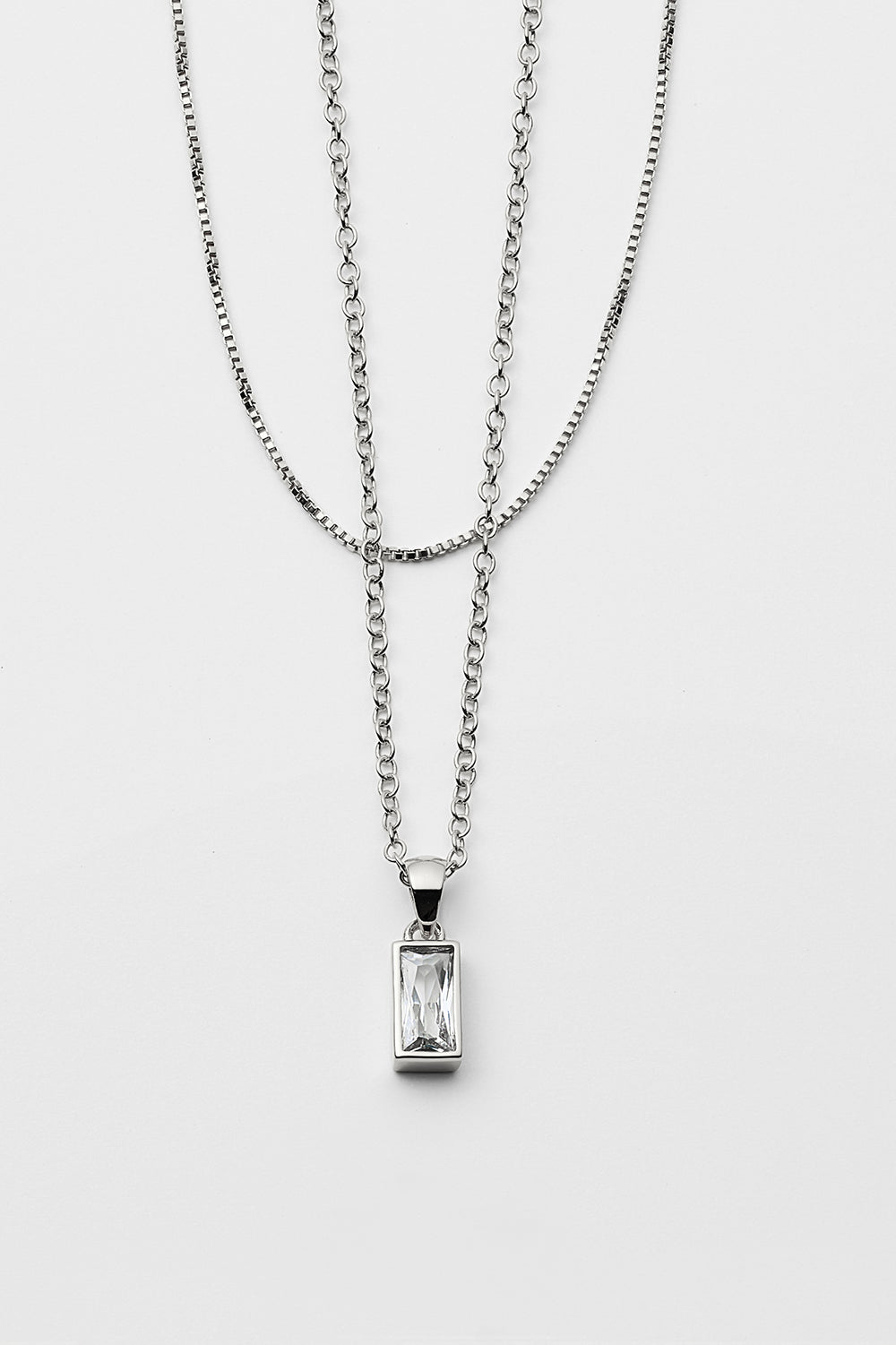 Layered chain CZ necklace