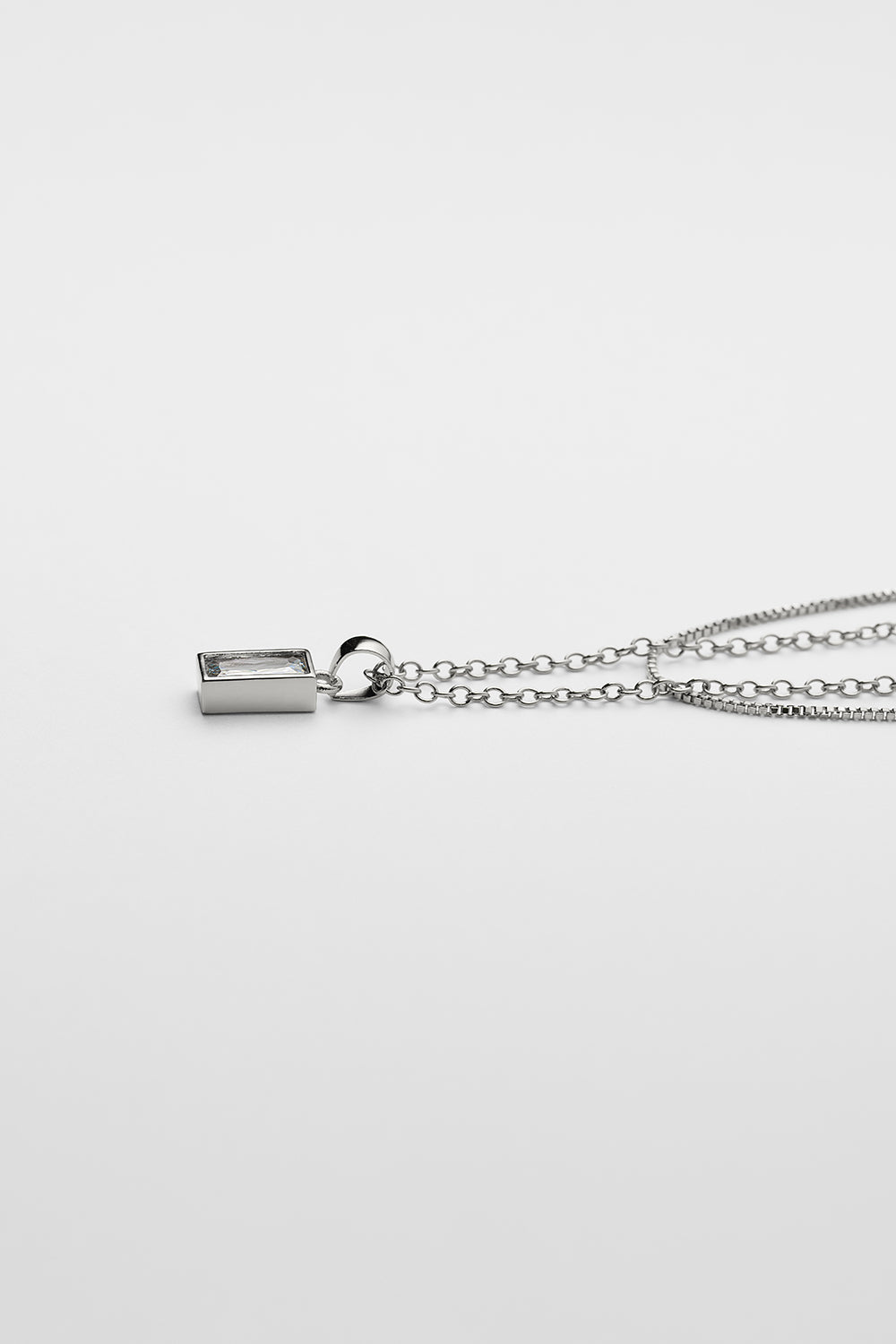 Layered chain CZ necklace