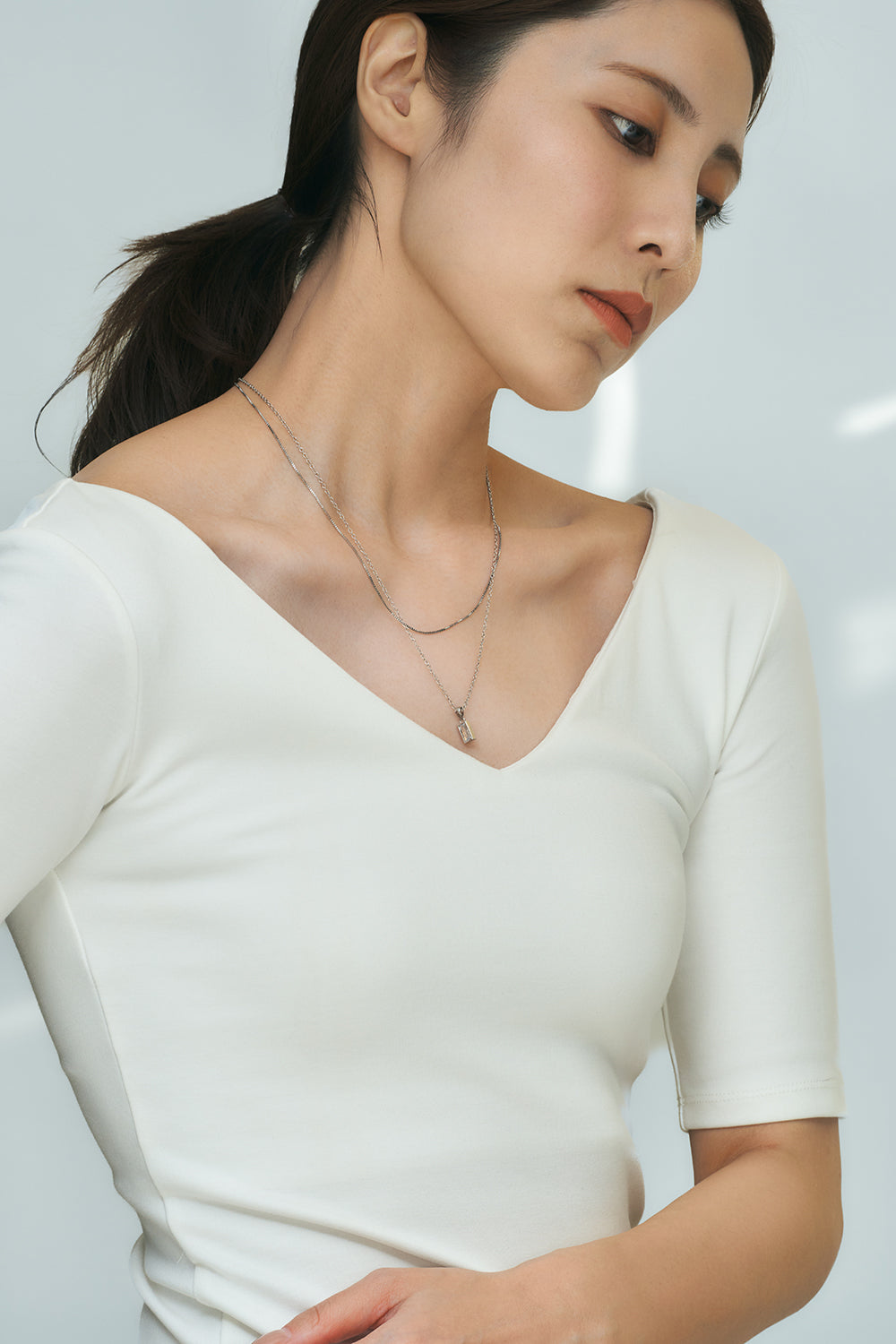 Layered chain CZ necklace