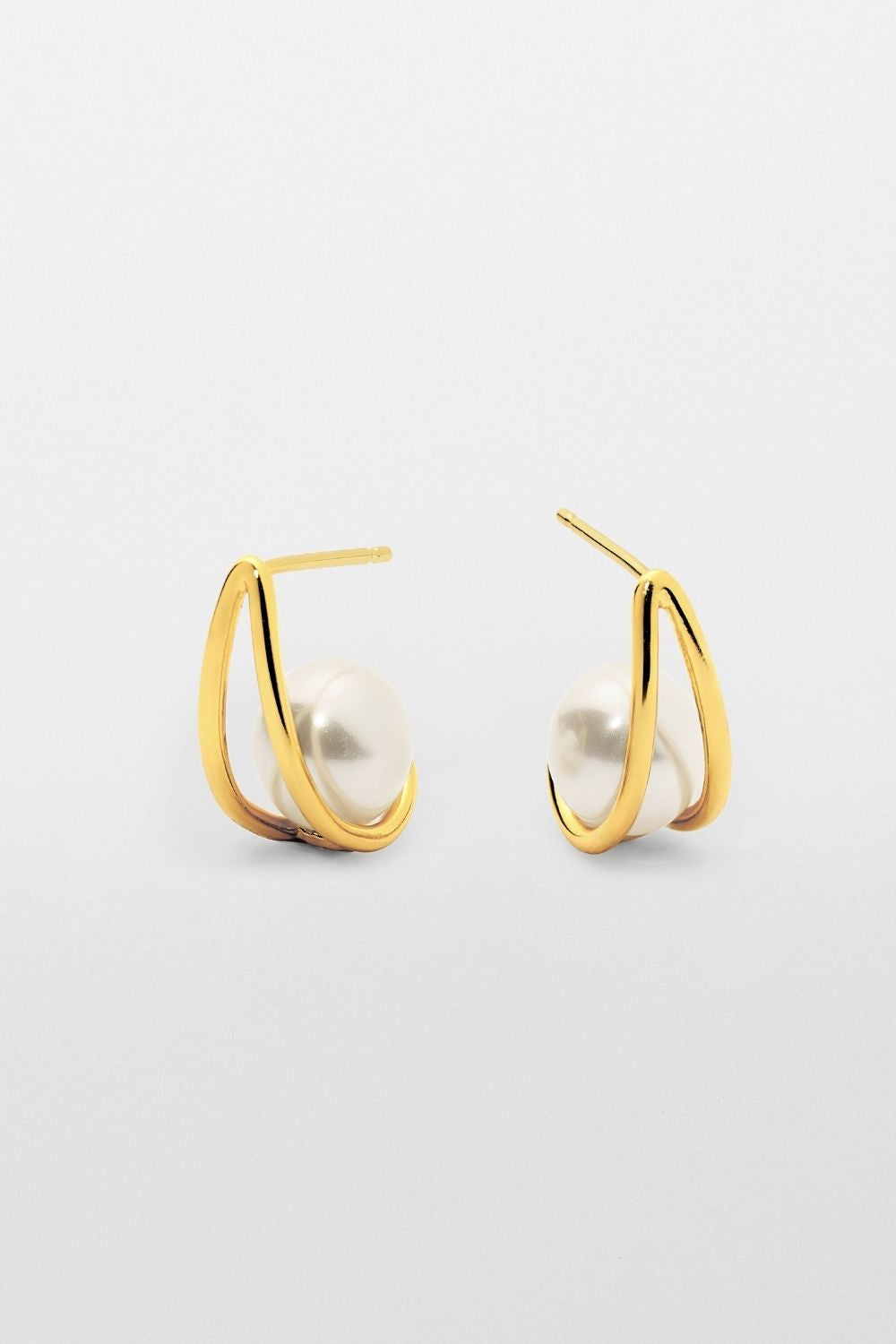Double Line Pearl Stud Pierce