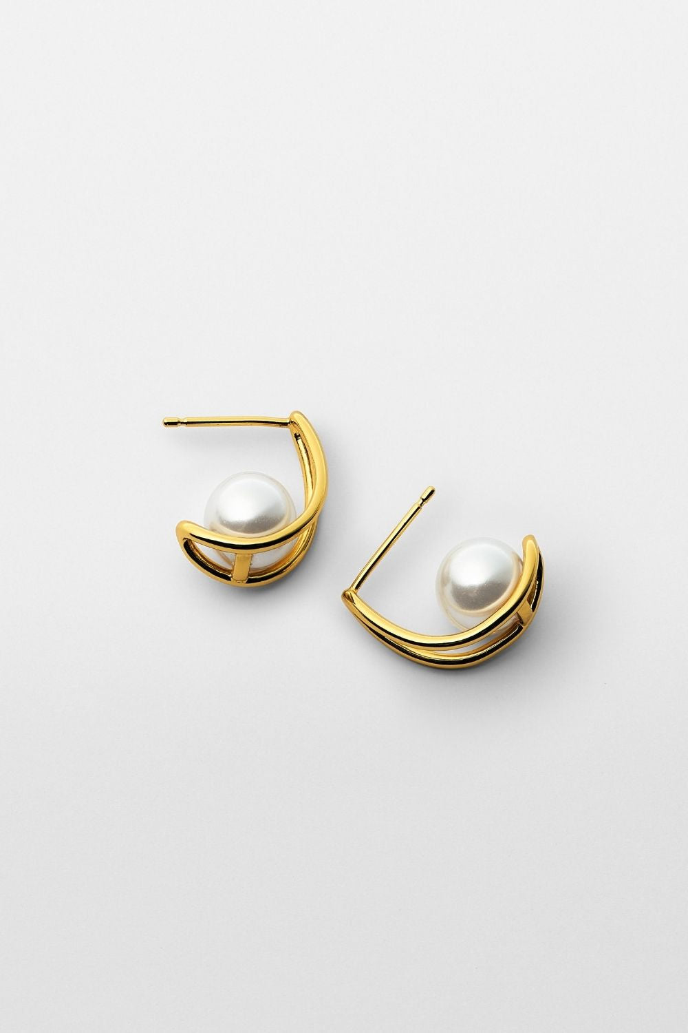 Double Line Pearl Stud Pierce
