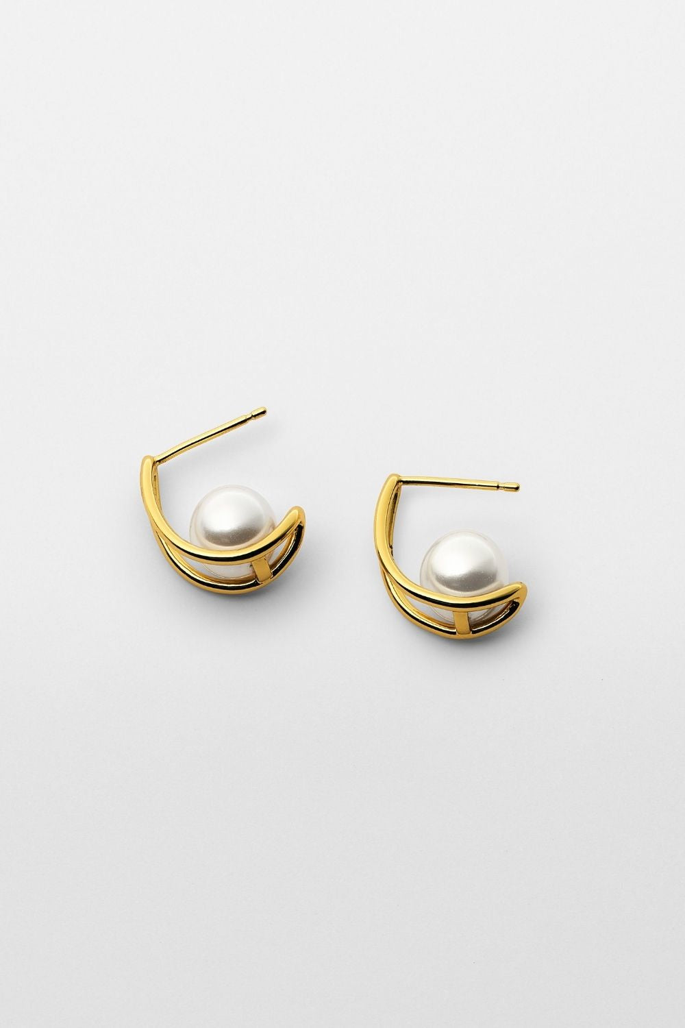 Double Line Pearl Stud Pierce