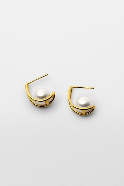 Double Line Pearl Stud Pierce