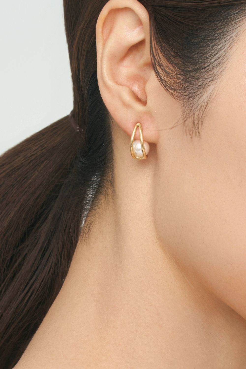 Double Line Pearl Stud Pierce