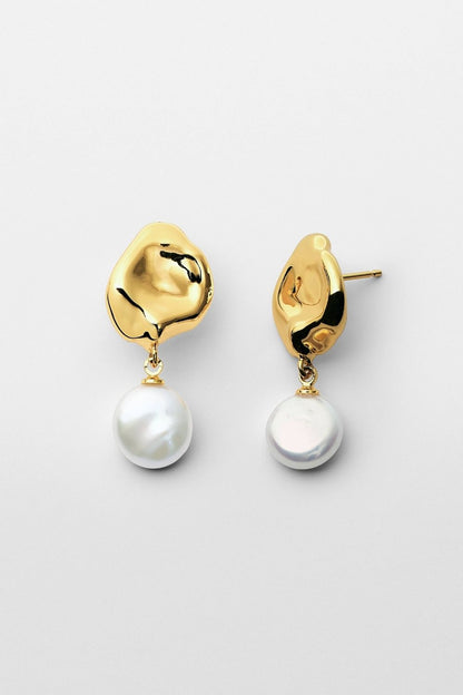 Metal & Coin Pearl Pierce