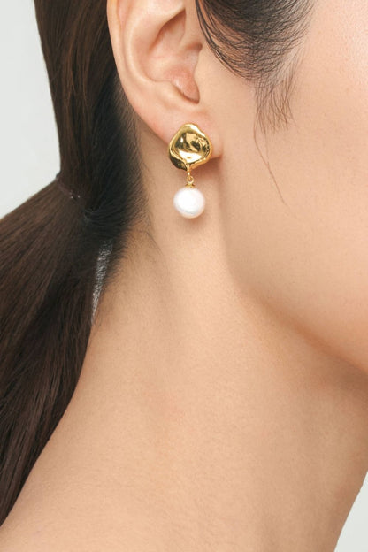 Metal & Coin Pearl Pierce