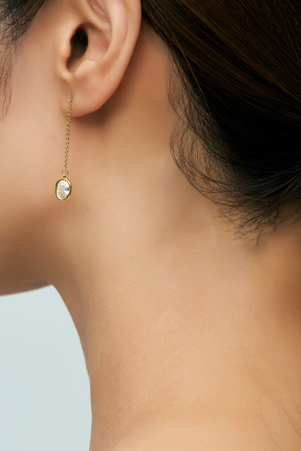 CHAIN PIERCE - OVAL CZ
