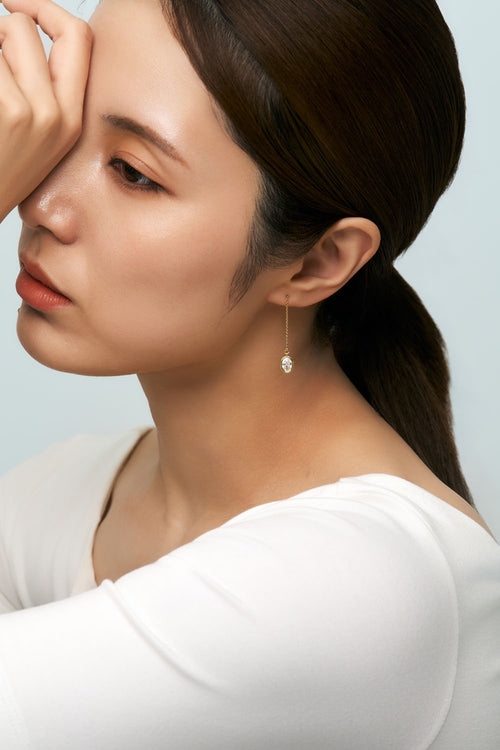 CHAIN PIERCE - OVAL CZ