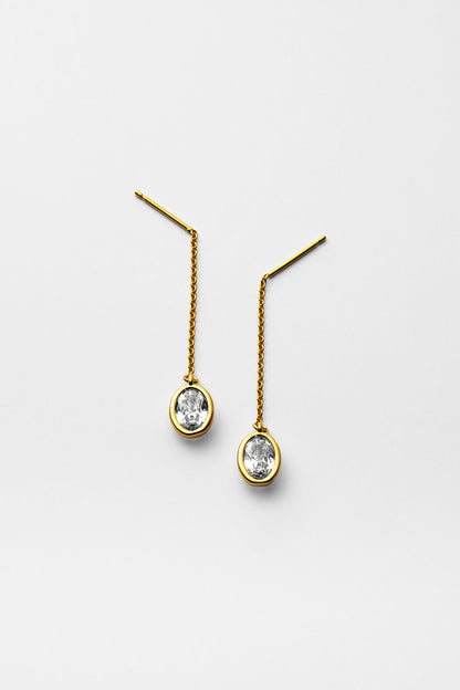 CHAIN PIERCE - OVAL CZ