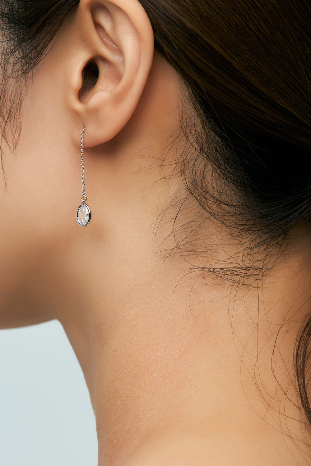 CHAIN PIERCE - OVAL CZ