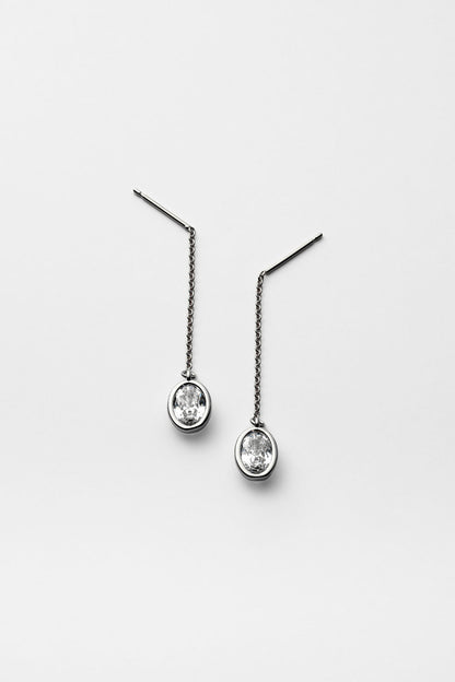 CHAIN PIERCE - OVAL CZ