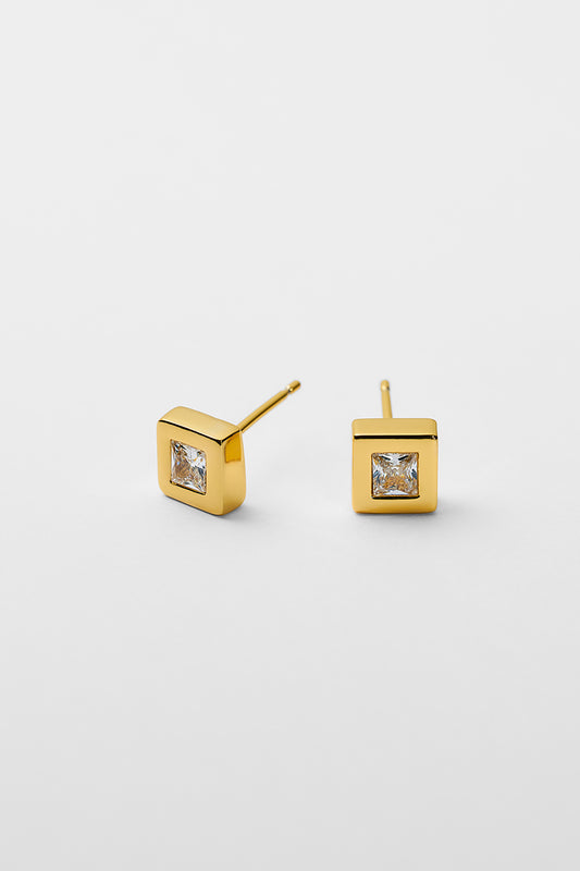 Square bezel cz pierce