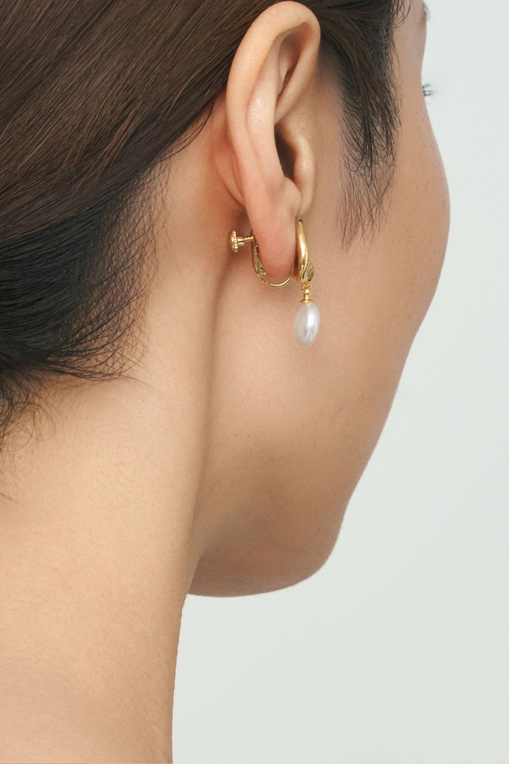 Metal & coin pearl earing