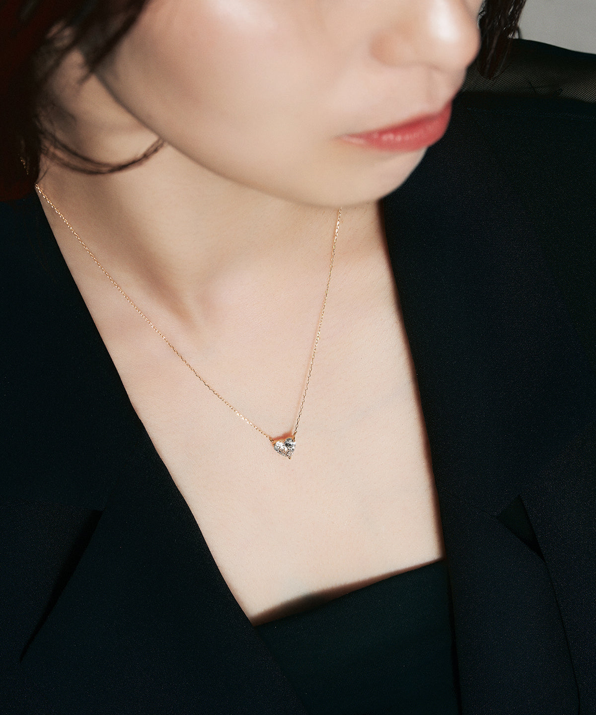 K18 ラボグロウンダイヤモンド1ct ハートネックレス｜96-7804