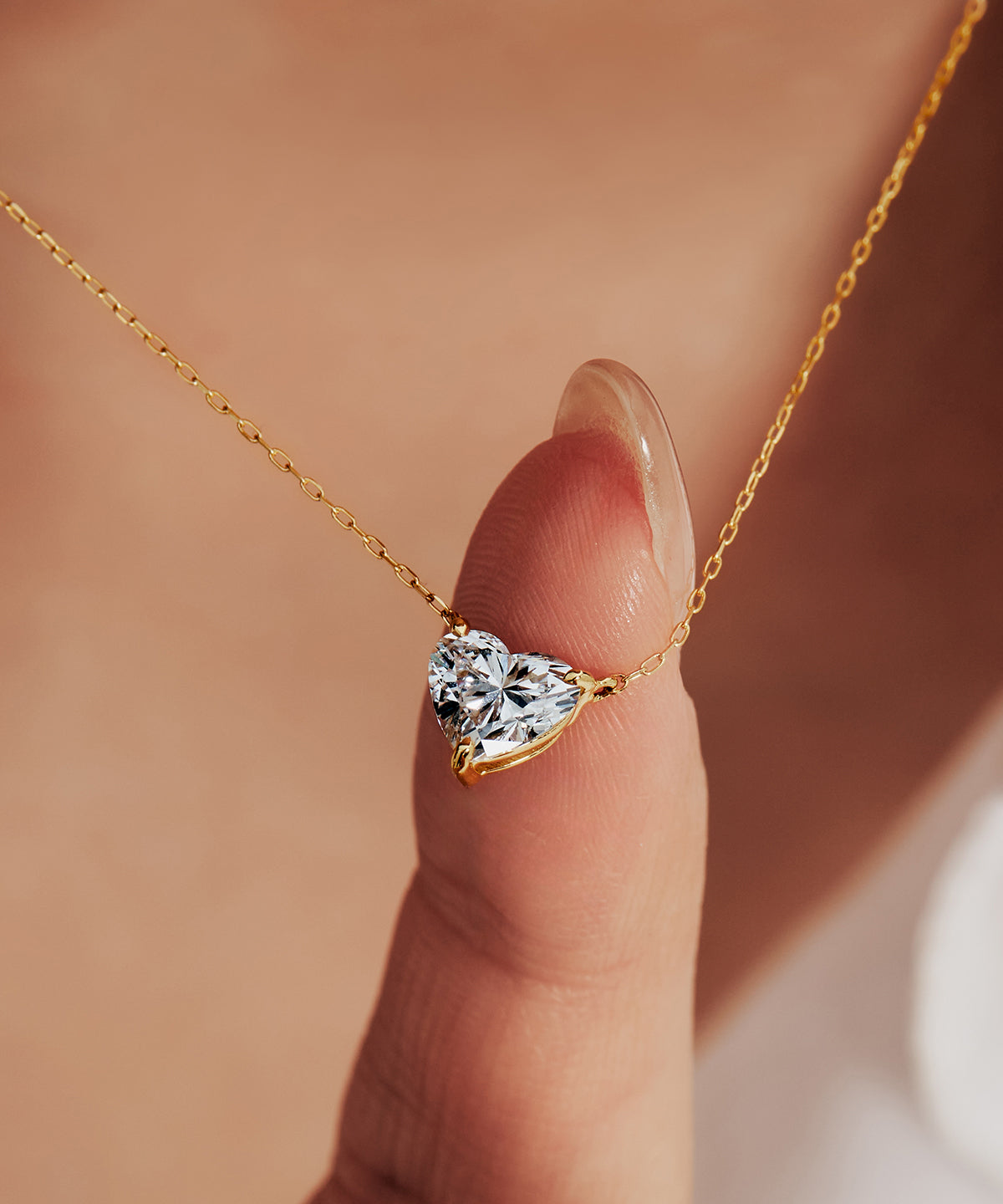 K18 ラボグロウンダイヤモンド1ct ハートネックレス｜96-7804