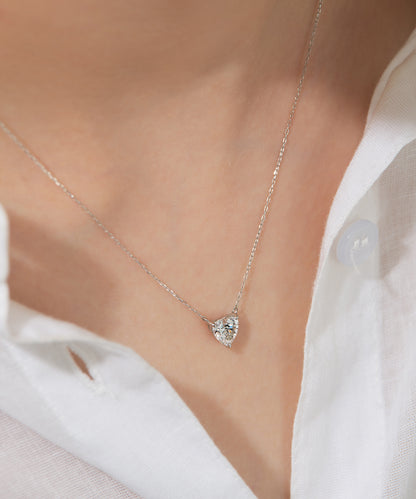プラチナ ラボグロウンダイヤモンド1ct ハートネックレス｜96-7805