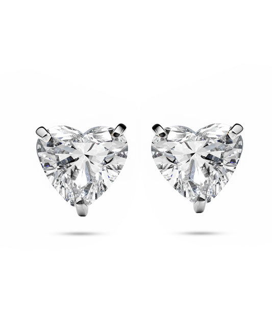 プラチナ ラボグロウンダイヤモンド2ct ハートピアス｜96-7818