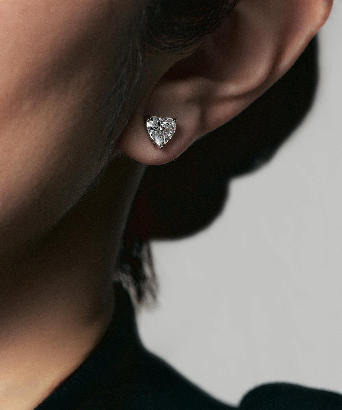 プラチナ ラボグロウンダイヤモンド2ct ハートピアス｜96-7818
