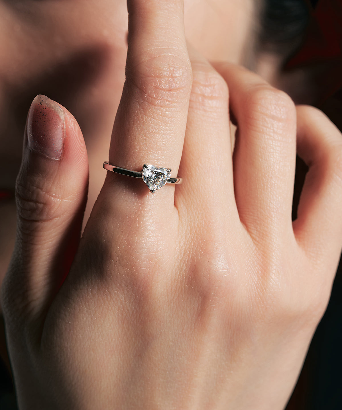 プラチナ ラボグロウンダイヤモンド1ct ハートリング｜96-7827