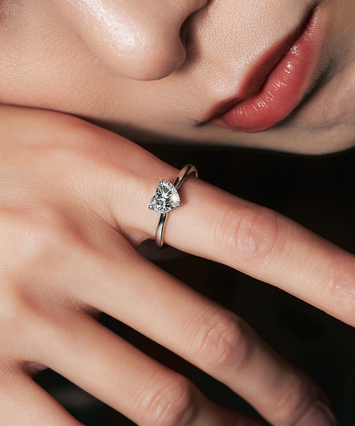 プラチナ ラボグロウンダイヤモンド1ct ハートリング｜96-7827