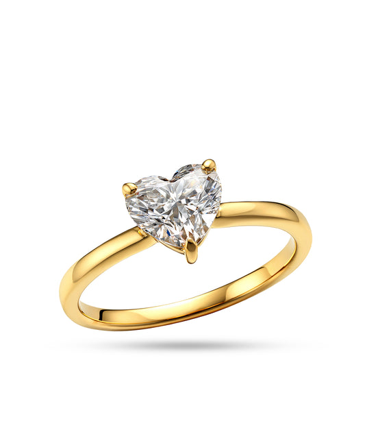 K18 ラボグロウンダイヤモンド1ct ハートリング｜96-7828